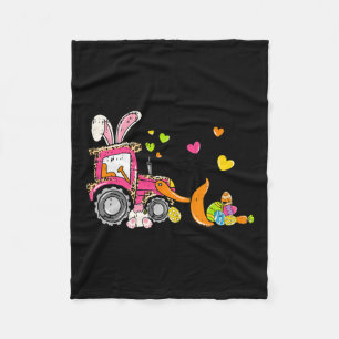 Kids Bulldozer Easter Bunny Eggs Cute Truck Boys T Fleece Blanket