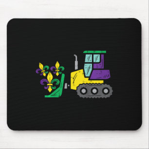 Kids Bulldozer Mardi Gras Cute Toddler Kids Boys Mouse Mat