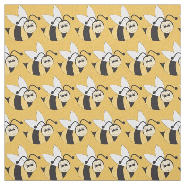 Kids Bumble bee pattern pima cotton fabric (Swatch)