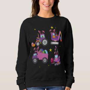 Kids Bunny Construction Truck Crane Toddler Boys E Sweatshirt