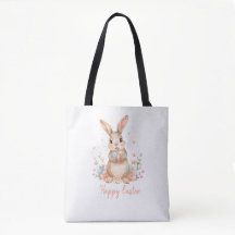 Kids Bunny Easter Egg Hunt Tote Bag.