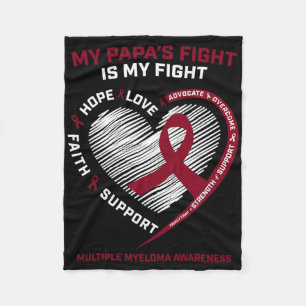 Kids Burgundy Blood Cancer Papa Multiple Myeloma A Fleece Blanket