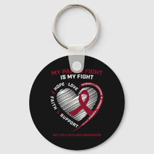 Kids Burgundy Blood Cancer Papa Multiple Myeloma A Key Ring