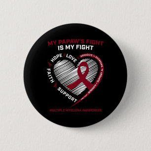 Kids Burgundy Blood Cancer Papaw Multiple Myeloma  6 Cm Round Badge