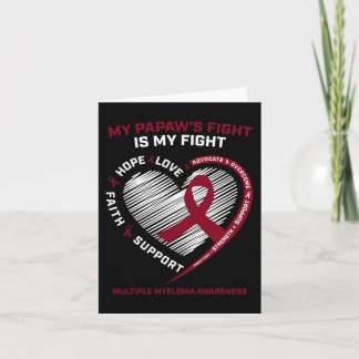 Kids Burgundy Blood Cancer Papaw Multiple Myeloma  Card