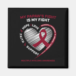 Kids Burgundy Blood Cancer Papaw Multiple Myeloma Magnet
