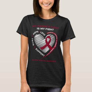 Kids Burgundy Blood Cancer Papaw Multiple Myeloma T-Shirt