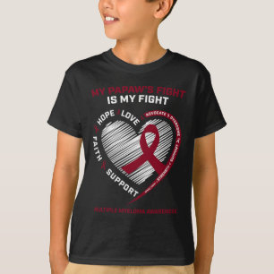 Kids Burgundy Blood Cancer Papaw Multiple Myeloma T-Shirt