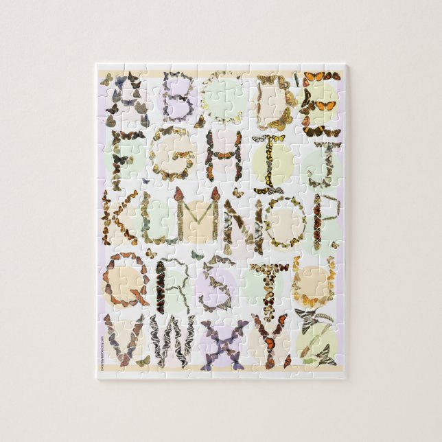 Kids Butterfly Alphabet Puzzle Learn Butterfly ABC (Vertical)