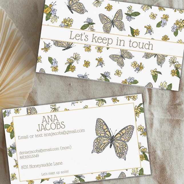 Kid's Butterfly Contact Calling Card (Creator Uploaded)