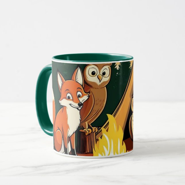Kids by a Campfire in the Woods Mug (Front Left)