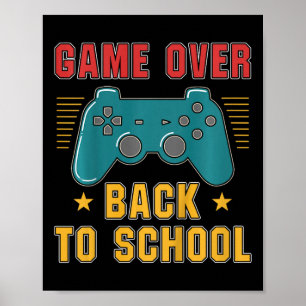 Kids Byck To School For Boys Gamer Fun Video Games Poster