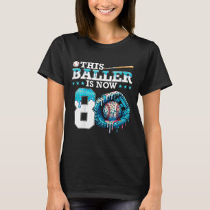 Kids Bysebyll Drip 8th Birthday Party Sport Fan Bo T-Shirt