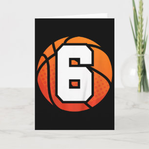 Kids Bysketbyll Birthday 6 Number Six Year Old Boy Card