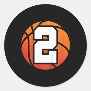 Kids Bysketbyll Birthday Number 2 For Two Year Old Classic Round Sticker