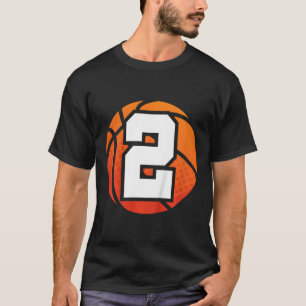 Kids Bysketbyll Birthday Number 2 For Two Year Old T-Shirt