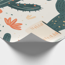 Kids Cactus Wrapping Paper