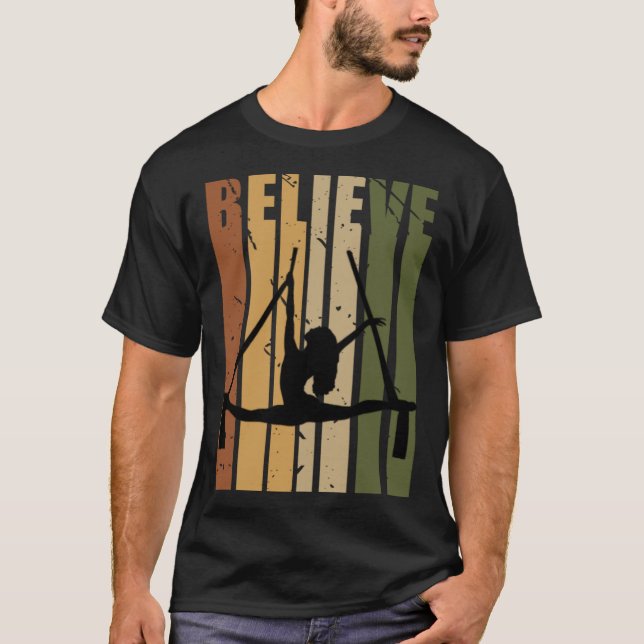 Kids Camouflage Retro Air Yoga Motivating Believe  T-Shirt (Front)