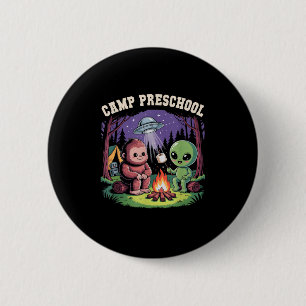 Kids Camp Out Preschool Kids Alien Campsite Bigfoo 6 Cm Round Badge