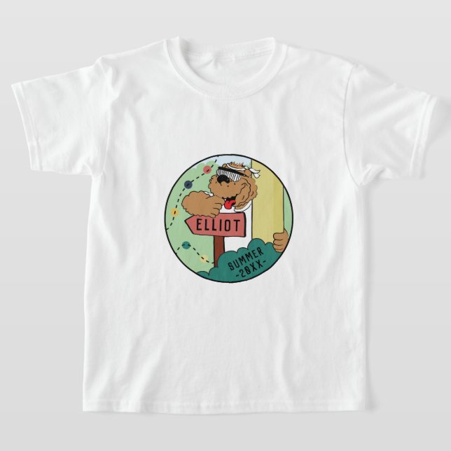 Kid's Camp T-Shirt Camper Bear Personalise (Laydown)