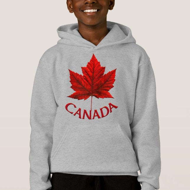 Kid's Canada Flag Hoodie Maple Leaf Kid's Hoodie (Front)
