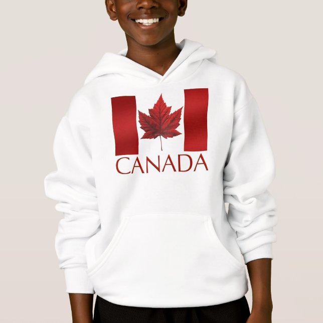 Kid's Canada Flag Hoodie Maple Leaf Kid's Hoodie (Front)