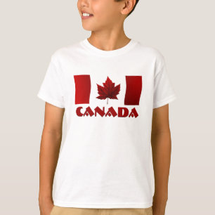 Kid's Canada Flag Ringer Maple Leaf Kid's T-Shirt