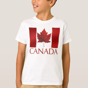 Kid's Canada Flag Ringer Maple Leaf Kid's T-Shirt