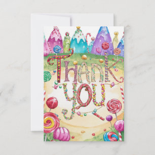 Kids Candyland thank you card