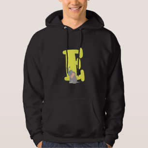 Kids Capital Letter E Alphabet Elephant Cute Kids Hoodie