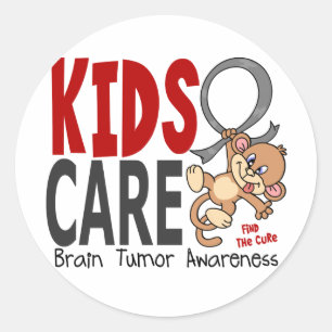 Kids Care 1 Brain Tumour Classic Round Sticker