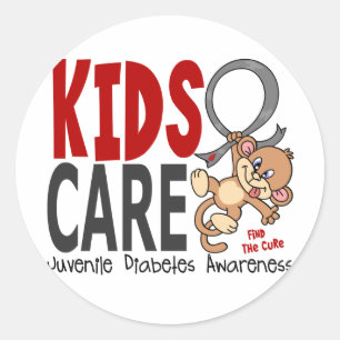 Kids Care 1 Juvenile Diabetes Classic Round Sticker