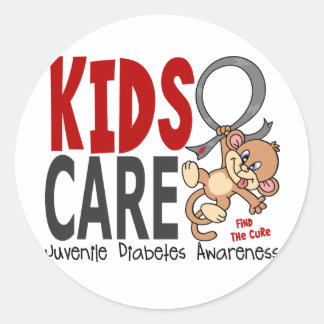 Kids Care 1 Juvenile Diabetes Classic Round Sticker
