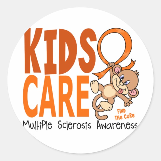 Kids Care 1 Multiple Sclerosis MS Classic Round Sticker (Front)