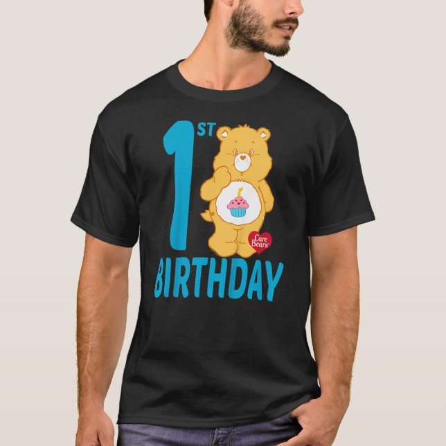 Kids Care Bears Birthday Bear Celebrates A 1st Bir T-Shirt (Front)