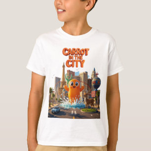 Kids Carrot in the City Funny Graphic T-Shirt