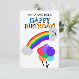 Kids Cartoon Birthday Card (Back Side Blank)