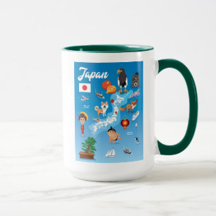 Kids Cartoon Map of Japan Mug