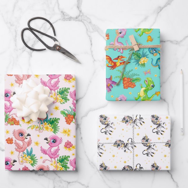 Kids Cartoons  Wrapping Paper Sheet (Front)