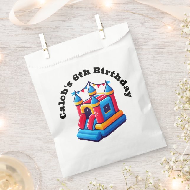 Kids Castle Party Bounce House Birthday Jump Party Favour Bags (Clipped)