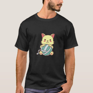 Kids Cat Cat With Wool Kitten Cat Baby Girl T-Shirt
