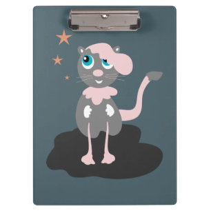 Kids Cat Illustration Cute Cartoon Kitty Clipboard