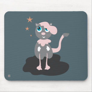 Kids Cat Illustration Cute Cartoon Kitty Mouse Mat