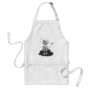 Kids Cat Illustration Cute Cartoon Kitty Standard Apron