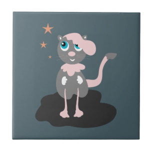 Kids Cat Illustration Cute Cartoon Kitty Tile
