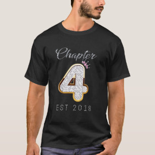 Kids Chapter 4 Est 2018 4th Birthday Tee For Girl
