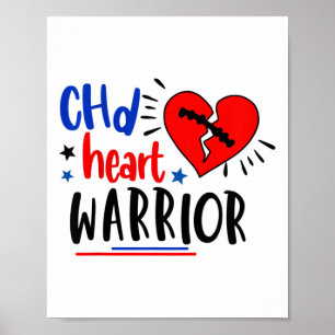 Kids Chd Heart Warrior Congenital Heart Disease Aw Poster