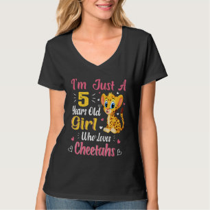 Kids Cheetah Just A Girl Who Loves Cheetahs 5th Bi T-Shirt