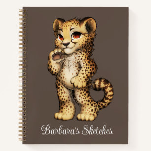 Kids Cheetah Personal Sketch  Notebook