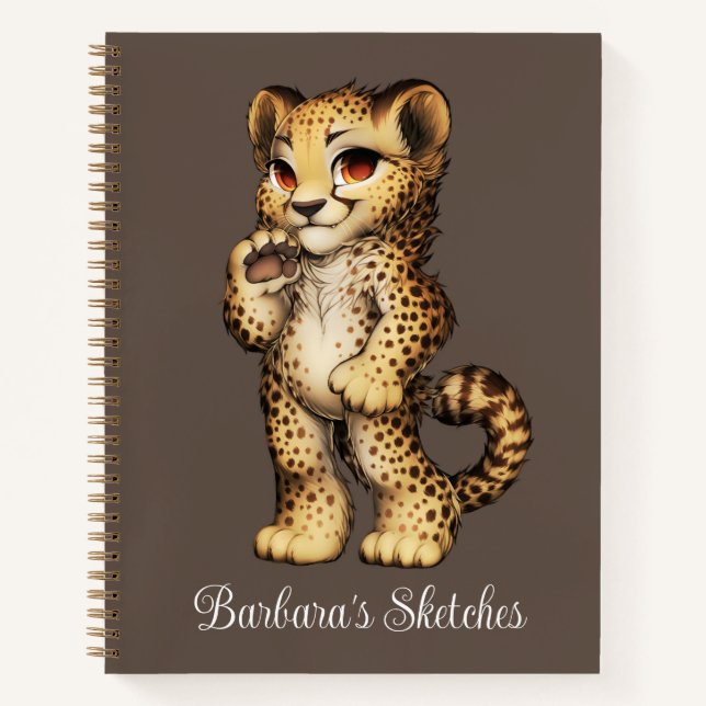 Kids Cheetah Personal Sketch  Notebook (Front)